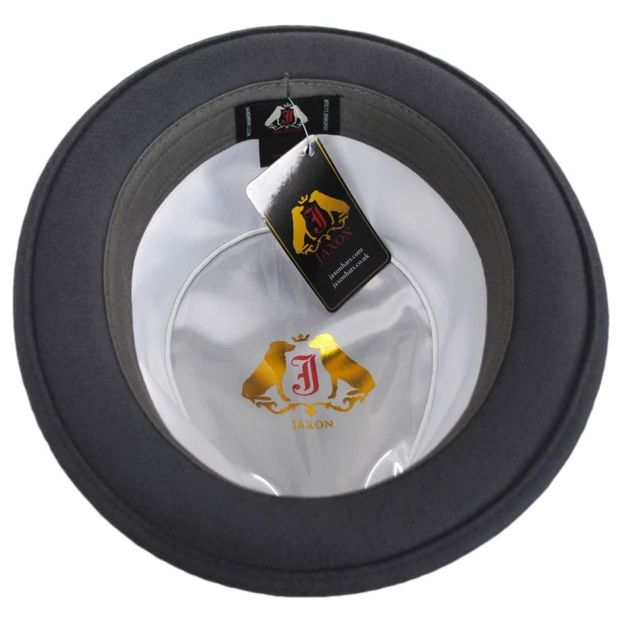 Jaxon Hats Wool Felt Diamond Crown Fedora Hat - Gray 5 Jaxon Hats Wool Felt Diamond Crown Fedora Hat - Gray - Image 3