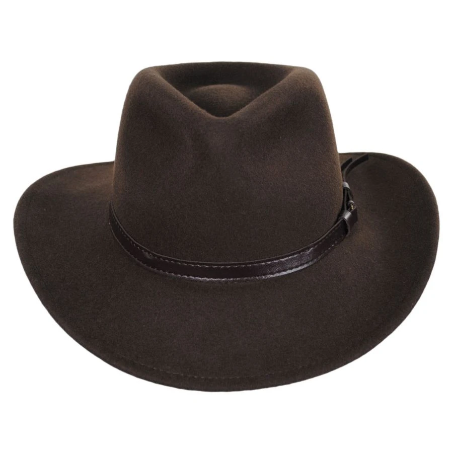 Jaxon Hats Crushable Wool Felt Outback Hat - Olive Green 3 Jaxon Hats Crushable Wool Felt Outback Hat - Olive Green