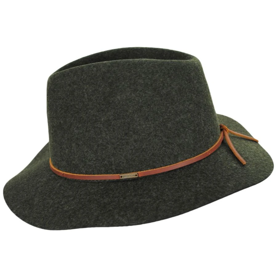 Brixton Hats Wesley Wool Felt Floppy Fedora Hat - Moss 4 Brixton Hats Wesley Wool Felt Floppy Fedora Hat - Moss - Image 2