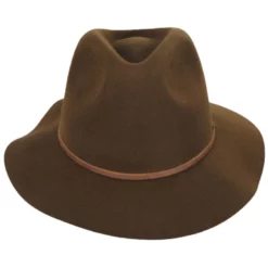 Brixton Hats Wesley Packable Wool Felt Fedora Hat - Coffee