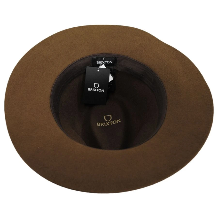 Brixton Hats Wesley Packable Wool Felt Fedora Hat - Coffee 5 Brixton Hats Wesley Packable Wool Felt Fedora Hat - Coffee - Image 3