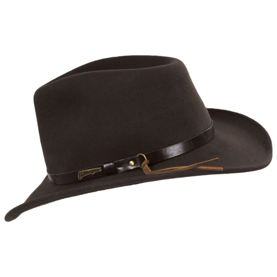 Indiana Jones Officially Licensed Crushable Wool Felt Outback Hat - Brown 4 Indiana Jones Officially Licensed Crushable Wool Felt Outback Hat - Brown - Image 2