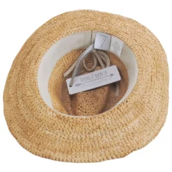 Nikki Beach Hailey Crochet Raffia Straw Fedora Hat -Brixton Hats shop 430536