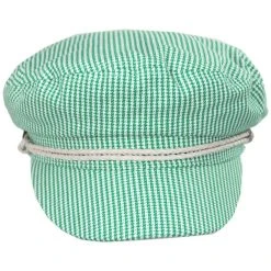 Brixton Hats Ashland Cotton Houndstooth Fiddler's Cap - Mint Green