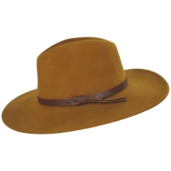 Brixton Hats Field Proper Wool Felt Fedora Hat - Chestnut -Brixton Hats shop 432963