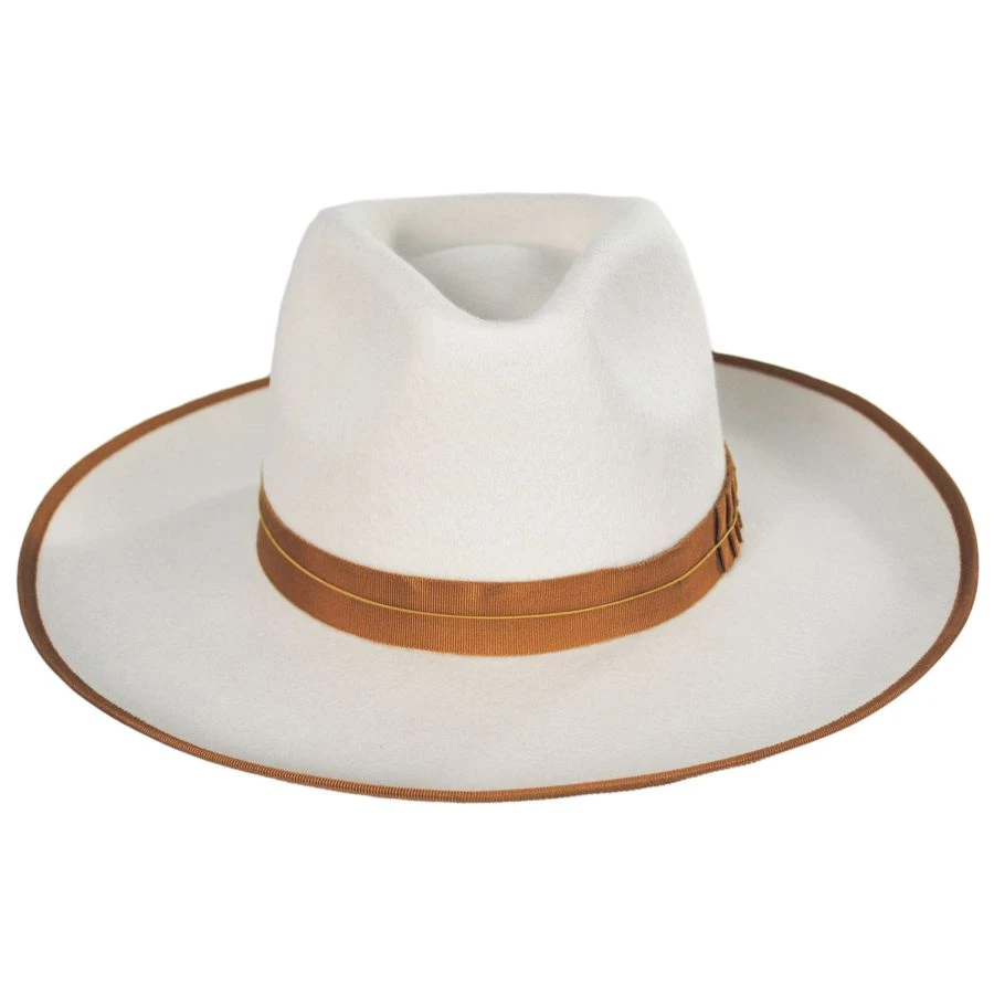 Brixton Hats Reno Wool Felt Fedora Hat - Off White 3 Brixton Hats Reno Wool Felt Fedora Hat - Off White