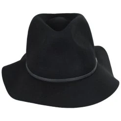 Brixton Hats Wesley Packable Wool Felt Fedora Hat - Black