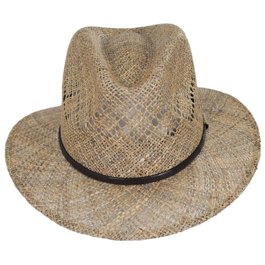Stetson Creston Seagrass Straw Safari Fedora Hat 3 Stetson Creston Seagrass Straw Safari Fedora Hat