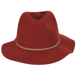 Brixton Hats Wesley Packable Wool Felt Fedora Hat - Orange