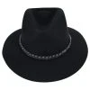 Brixton Hats Messer Wool Felt Western Fedora Hat - Black
