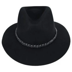 Brixton Hats Messer Wool Felt Western Fedora Hat - Black