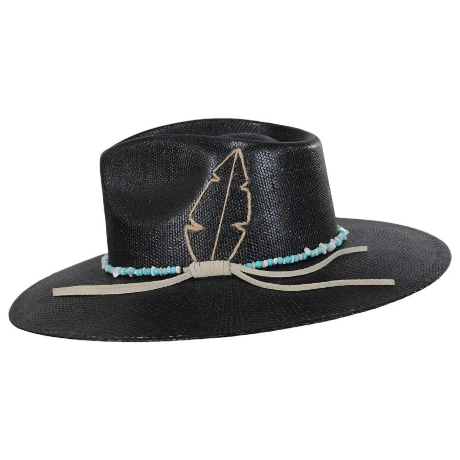 CHARLIE 1 HORSE Midnight Toker Shantung Straw Wide Brim Fedora Hat 4 CHARLIE 1 HORSE Midnight Toker Shantung Straw Wide Brim Fedora Hat - Image 2