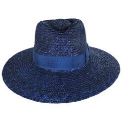 Brixton Hats Joanna Wheat Straw Fedora Hat - Blue