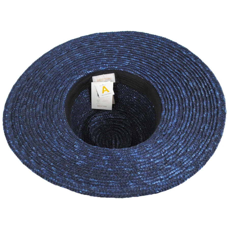 Brixton Hats Joanna Wheat Straw Fedora Hat - Blue 5 Brixton Hats Joanna Wheat Straw Fedora Hat - Blue - Image 3