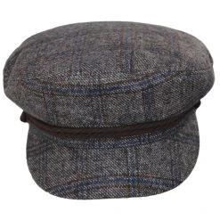 Brixton Hats Tweed Fiddler's Cap - Brown/Navy
