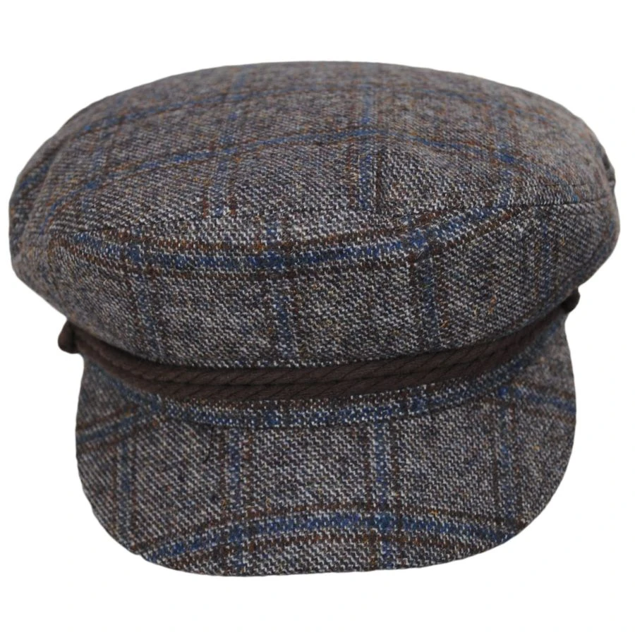 Brixton Hats Tweed Fiddler's Cap - Brown/Navy 3 Brixton Hats Tweed Fiddler's Cap - Brown/Navy