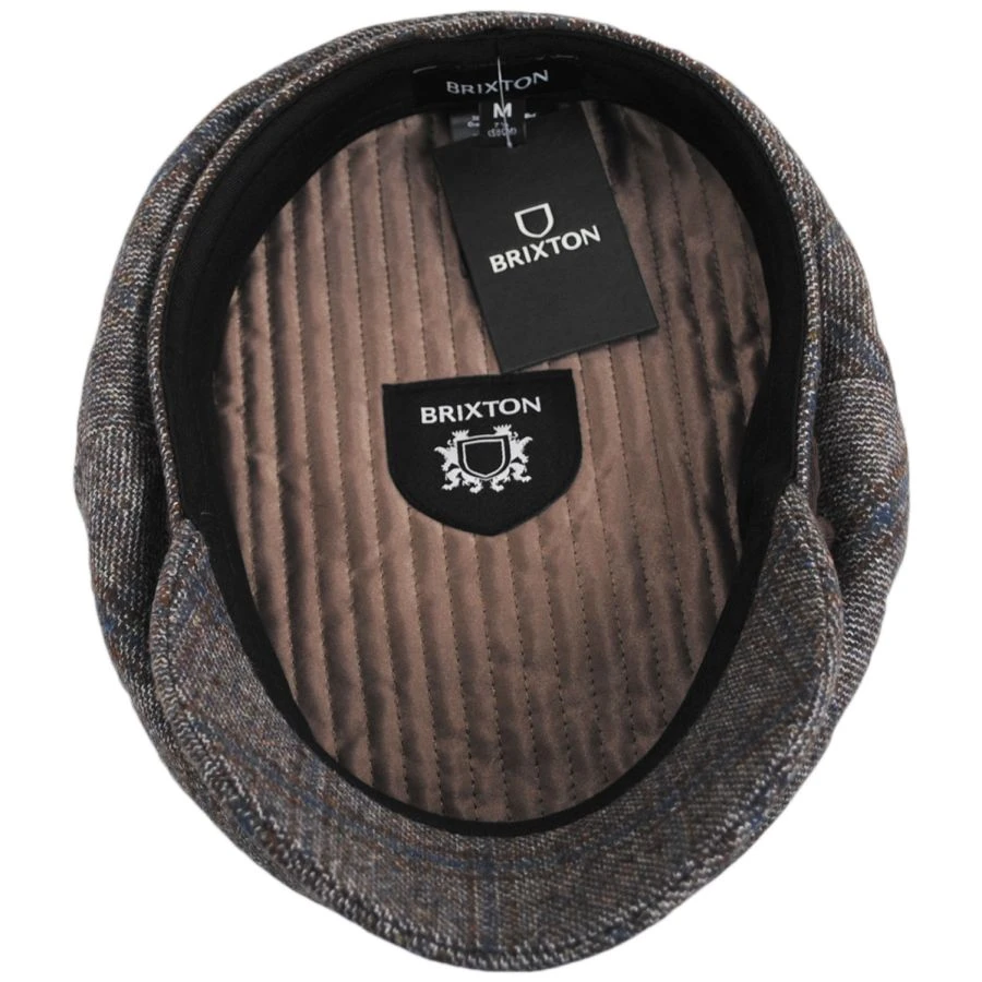 Brixton Hats Tweed Fiddler's Cap - Brown/Navy 5 Brixton Hats Tweed Fiddler's Cap - Brown/Navy - Image 3