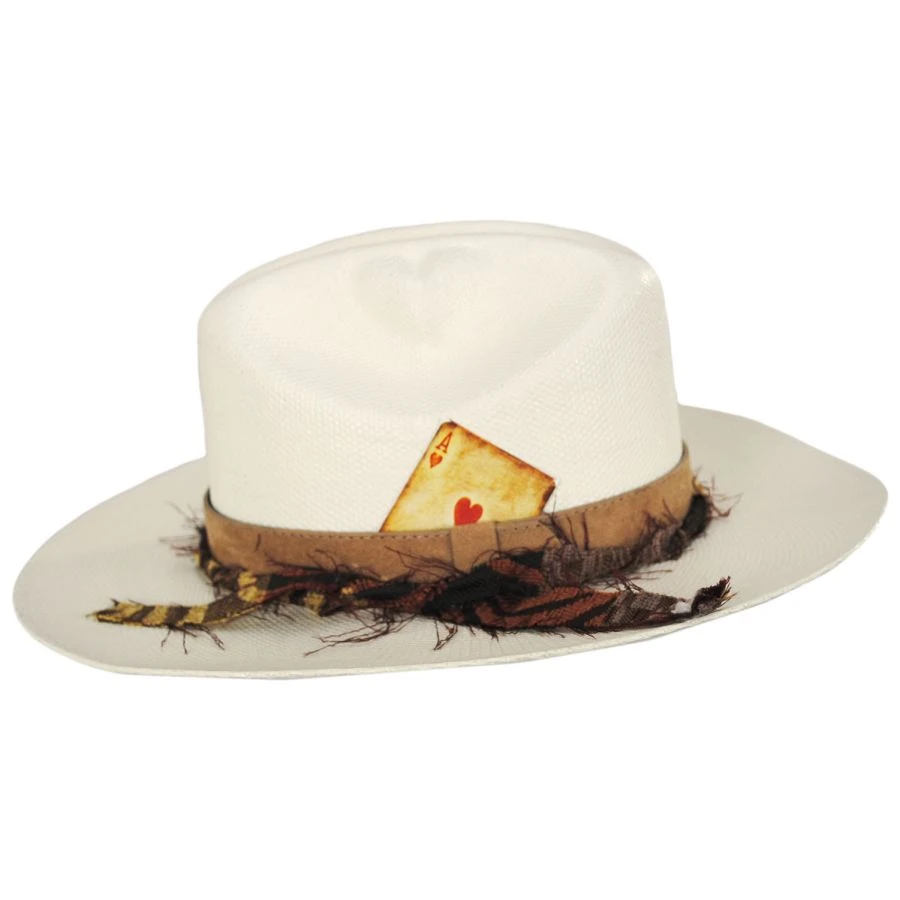 Biltmore Vintage Couture Heart Bangora Straw Western Hat 4 Biltmore Vintage Couture Heart Bangora Straw Western Hat - Image 2