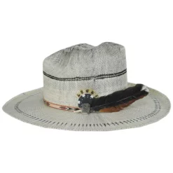 Biltmore Vintage Couture Flush Bangora Shantung Straw Fedora Hat 6 Biltmore Vintage Couture Flush Bangora Shantung Straw Fedora Hat -Brixton Hats shop 445577