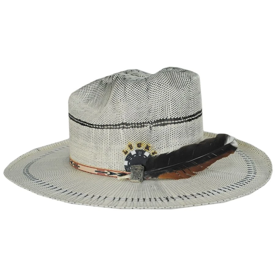 Biltmore Vintage Couture Flush Bangora Shantung Straw Fedora Hat 4 Biltmore Vintage Couture Flush Bangora Shantung Straw Fedora Hat - Image 2
