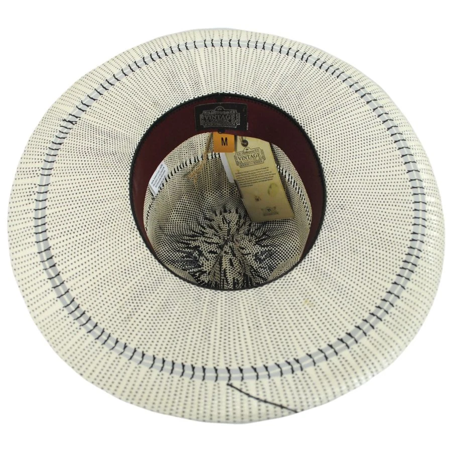 Biltmore Vintage Couture Flush Bangora Shantung Straw Fedora Hat 5 Biltmore Vintage Couture Flush Bangora Shantung Straw Fedora Hat - Image 3