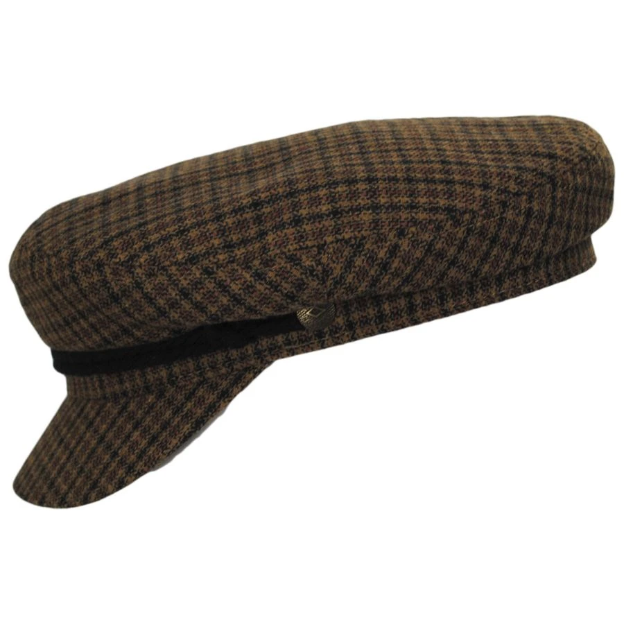 Brixton Hats Tweed Plaid Fiddler's Cap - Caramel 4 Brixton Hats Tweed Plaid Fiddler's Cap - Caramel - Image 2