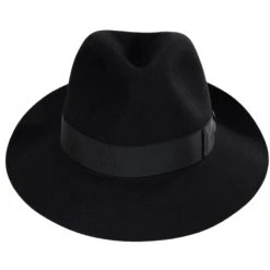 Borsalino Alessandria Shaved Fur Felt Fedora Hat - Black