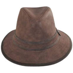 Dorfman-Pacific Cobra Vegan Leather Safari Fedora Hat