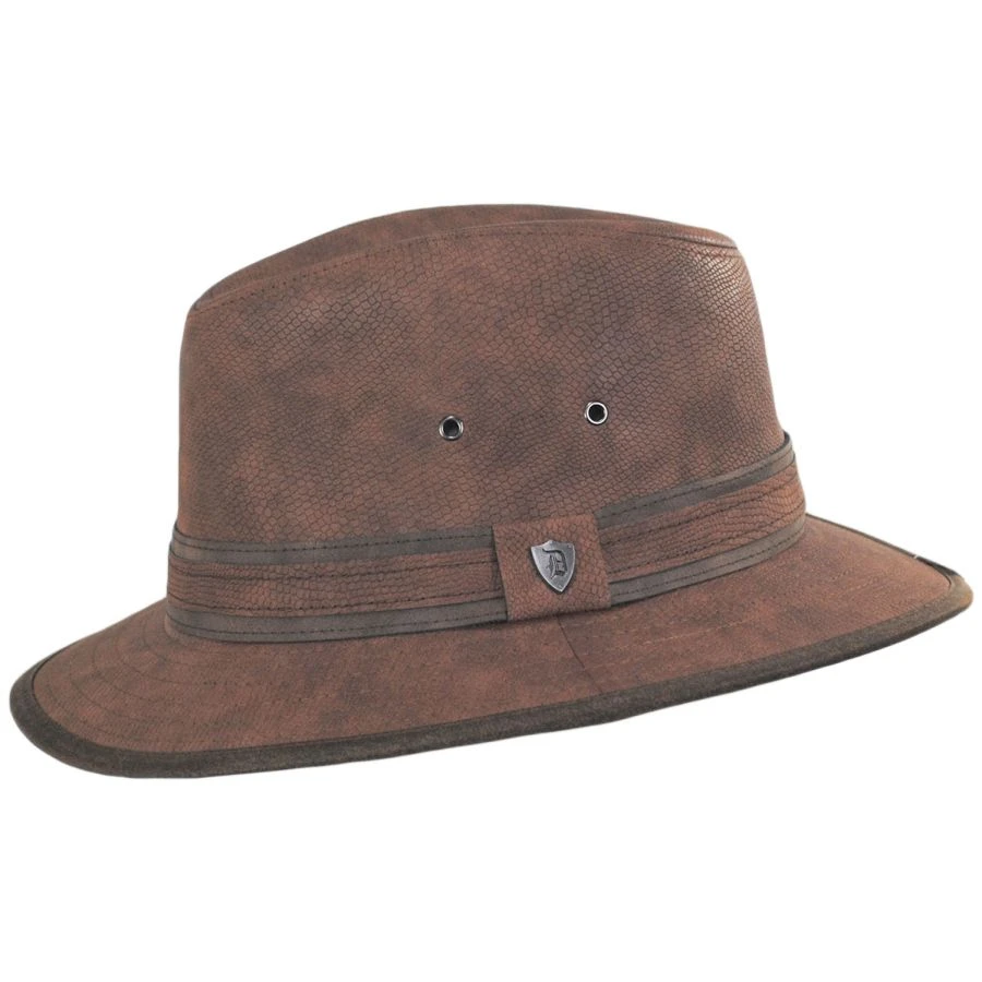 Dorfman-Pacific Cobra Vegan Leather Safari Fedora Hat 4 Dorfman-Pacific Cobra Vegan Leather Safari Fedora Hat - Image 2