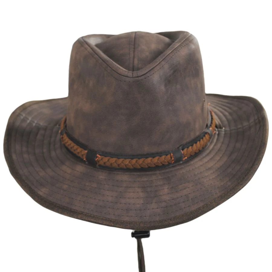 Dorfman-Pacific Buster Vegan Leather Outback Hat 3 Dorfman-Pacific Buster Vegan Leather Outback Hat