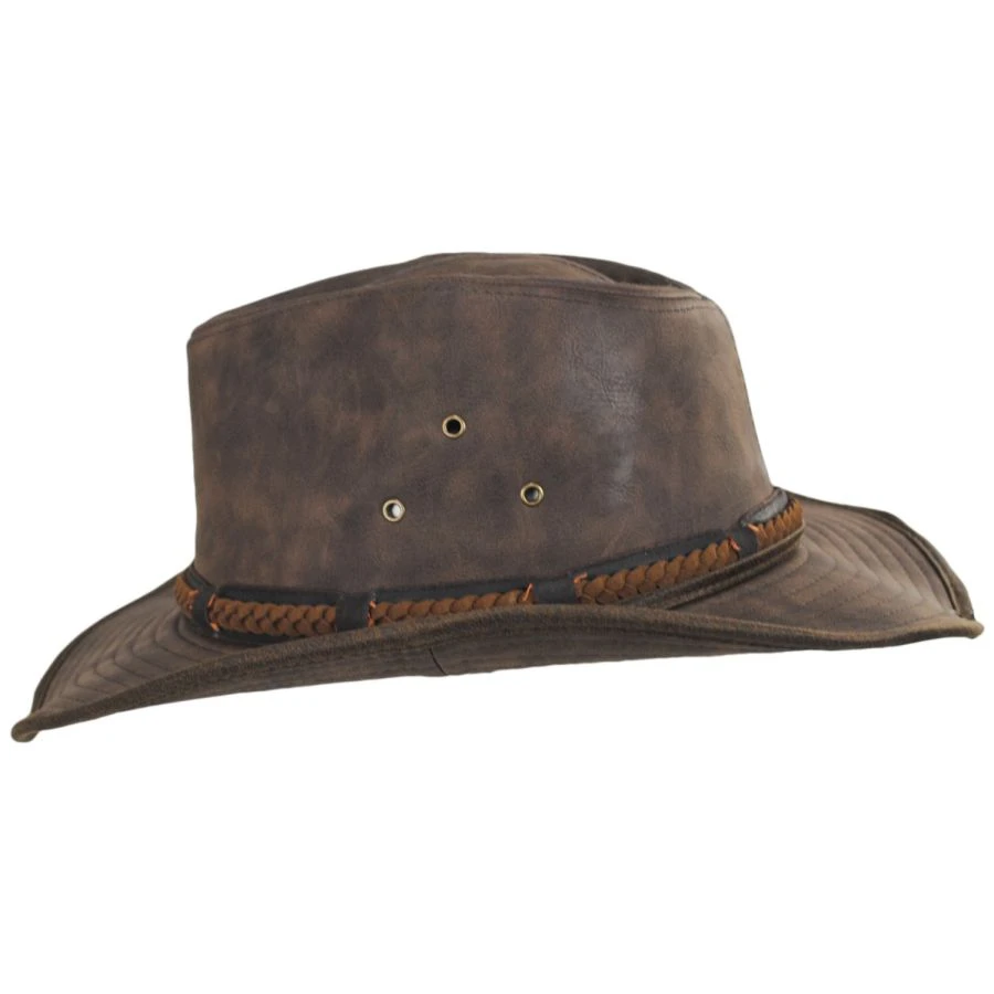 Dorfman-Pacific Buster Vegan Leather Outback Hat 4 Dorfman-Pacific Buster Vegan Leather Outback Hat - Image 2