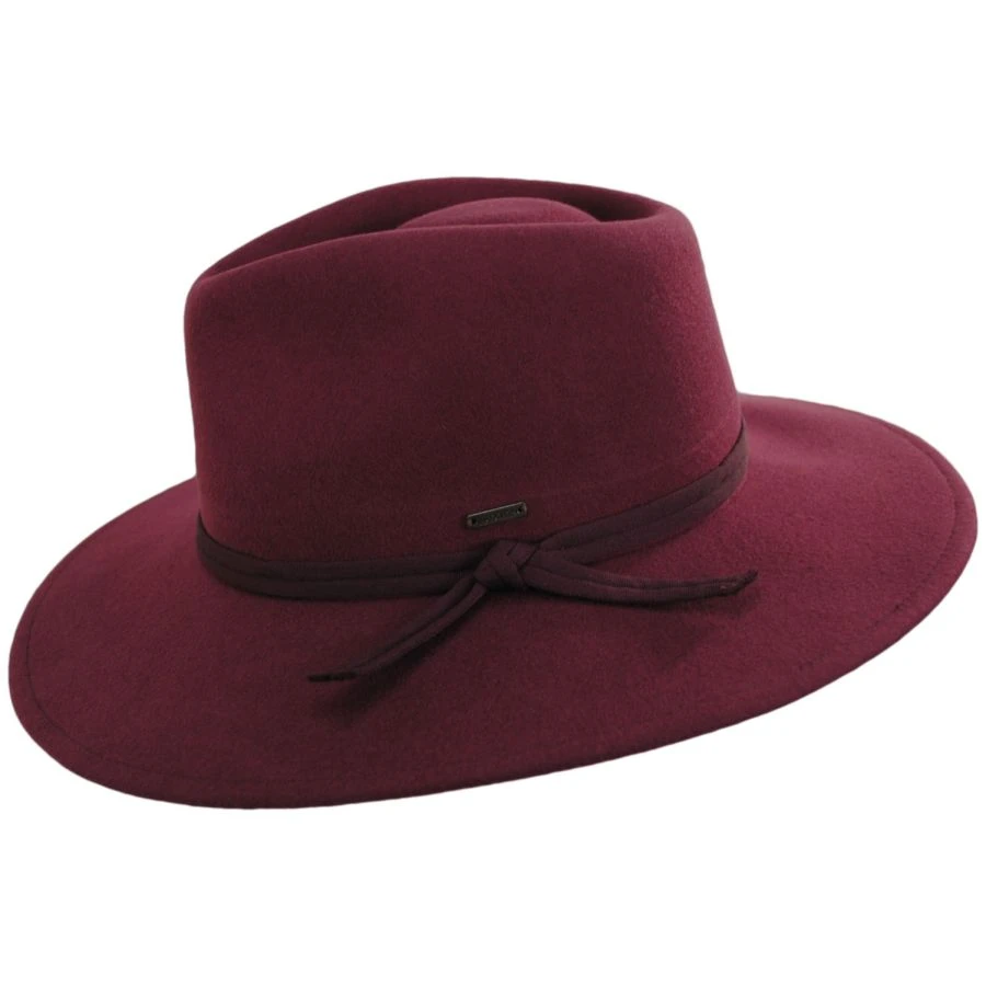 Brixton Hats Joanna Packable Wool Felt Fedora Hat - Wine 4 Brixton Hats Joanna Packable Wool Felt Fedora Hat - Wine - Image 2