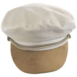 Brixton Hats Ashland Cotton Corduroy Fiddler's Cap - Ivory/Tan