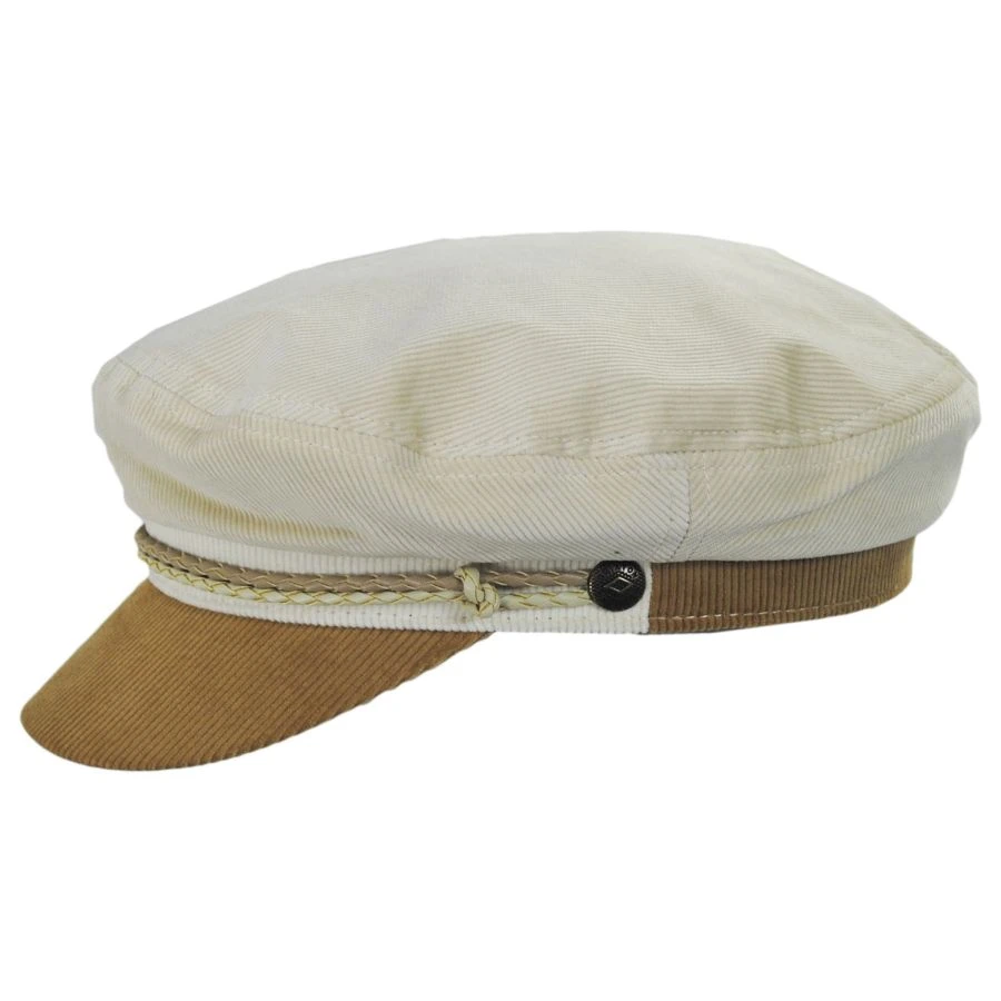 Brixton Hats Ashland Cotton Corduroy Fiddler's Cap - Ivory/Tan 4 Brixton Hats Ashland Cotton Corduroy Fiddler's Cap - Ivory/Tan - Image 2