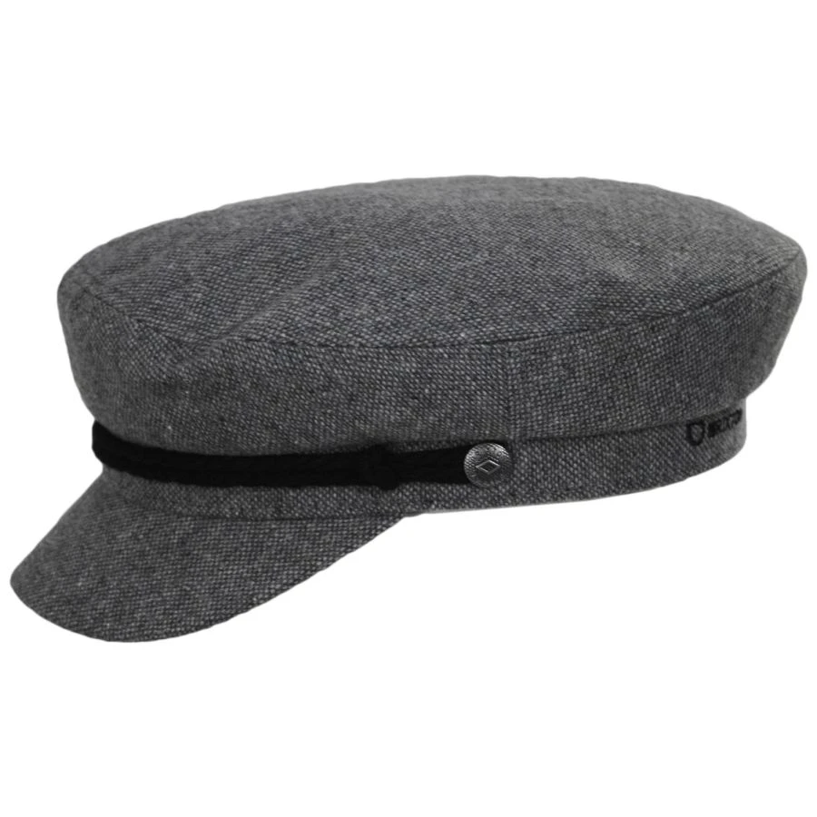 Brixton Hats Tweed Fiddler's Cap - Gray/Charcoal 4 Brixton Hats Tweed Fiddler's Cap - Gray/Charcoal - Image 2