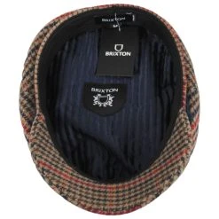 Brixton Hats Houndstooth Plaid Fiddler's Cap -Brixton Hats shop 456366