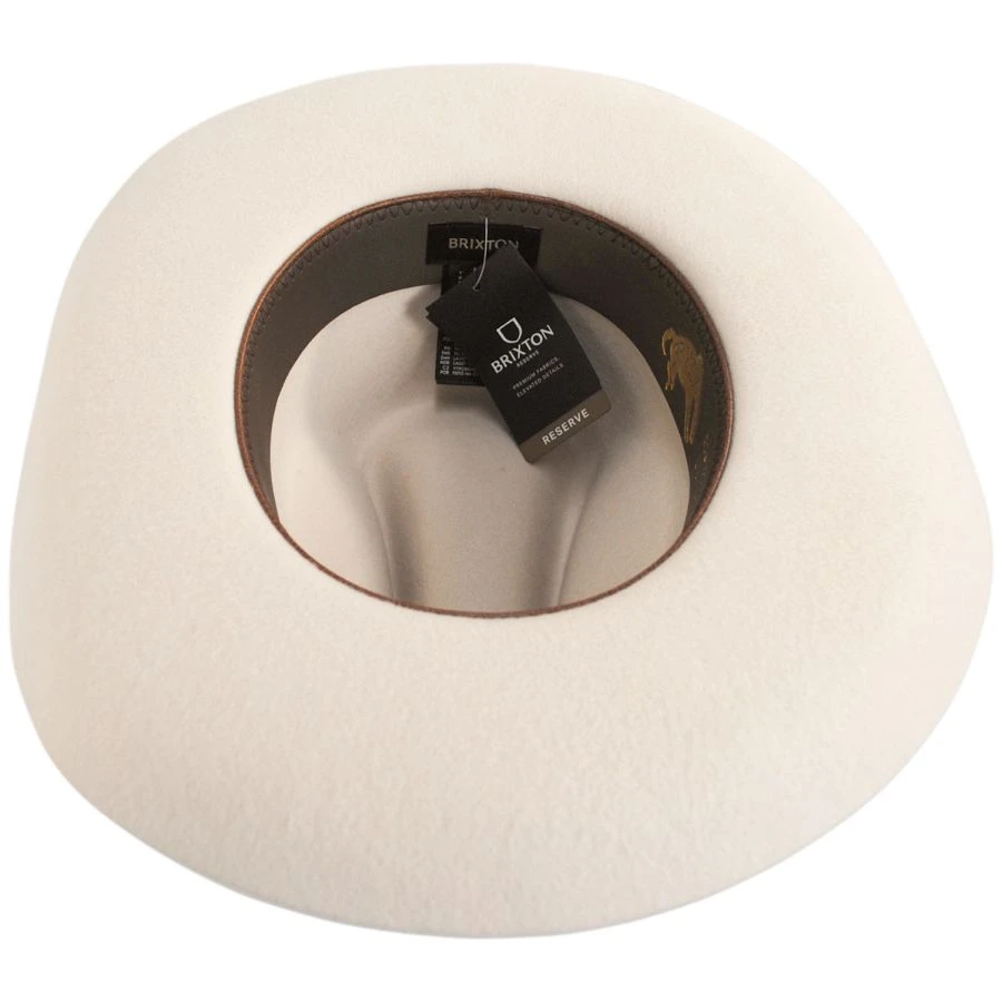 Brixton Hats Sedona Reserve Wool Felt Cowboy Hat - Off White 5 Brixton Hats Sedona Reserve Wool Felt Cowboy Hat - Off White - Image 3