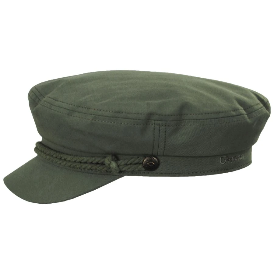 Brixton Hats Cotton Twill Fiddler Cap - Olive Green 4 Brixton Hats Cotton Twill Fiddler Cap - Olive Green - Image 2