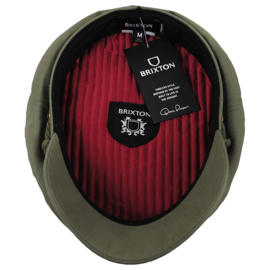 Brixton Hats Cotton Twill Fiddler Cap - Olive Green 5 Brixton Hats Cotton Twill Fiddler Cap - Olive Green - Image 3