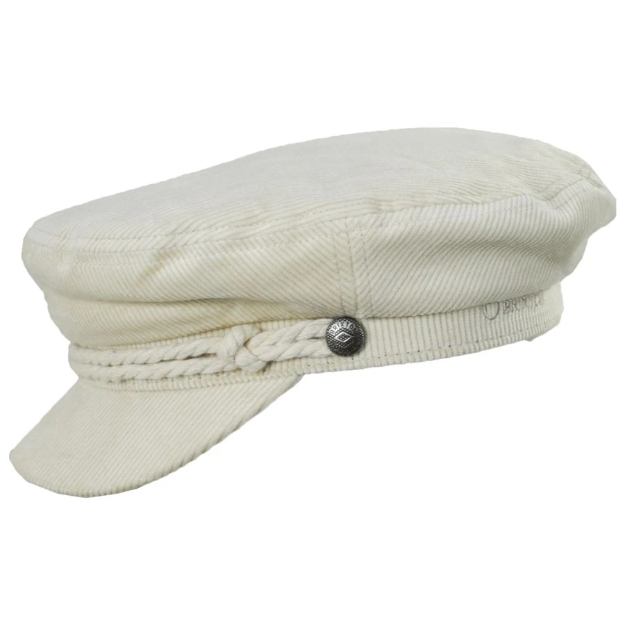 Brixton Hats Corduroy Cotton Fiddler Cap - Off White 4 Brixton Hats Corduroy Cotton Fiddler Cap - Off White - Image 2
