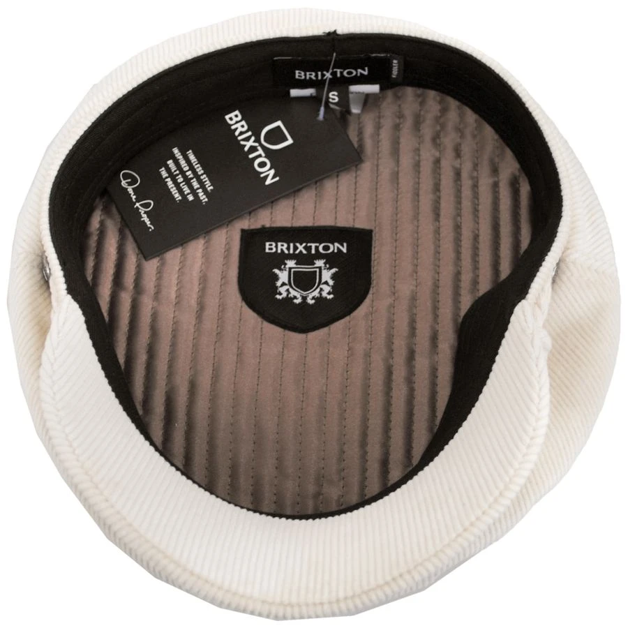Brixton Hats Corduroy Cotton Fiddler Cap - Off White 5 Brixton Hats Corduroy Cotton Fiddler Cap - Off White - Image 3