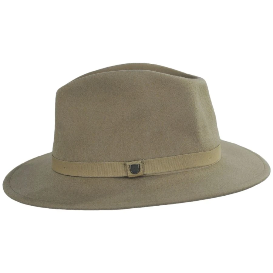 Brixton Hats Messer Packable Wool Felt Fedora Hat - Sand 4 Brixton Hats Messer Packable Wool Felt Fedora Hat - Sand - Image 2