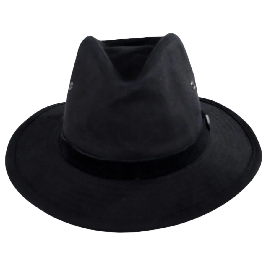 Brixton Hats Messer X Adventure Cotton Safari Fedora Hat - Black 3 Brixton Hats Messer X Adventure Cotton Safari Fedora Hat - Black