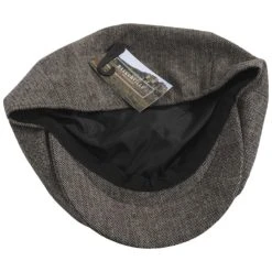Baskerville Hat Company Cardiff Cotton Herringbone Newsboy Cap -Brixton Hats shop 465786