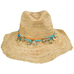 Nikki Beach Ibiza Crochet Raffia Straw Western Hat