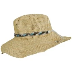 Nikki Beach Lainey Crochet Raffia Straw Western Hat -Brixton Hats shop 467534