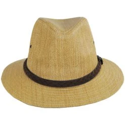 Panama Jack Seadragon Toyo Straw Safari Fedora Hat