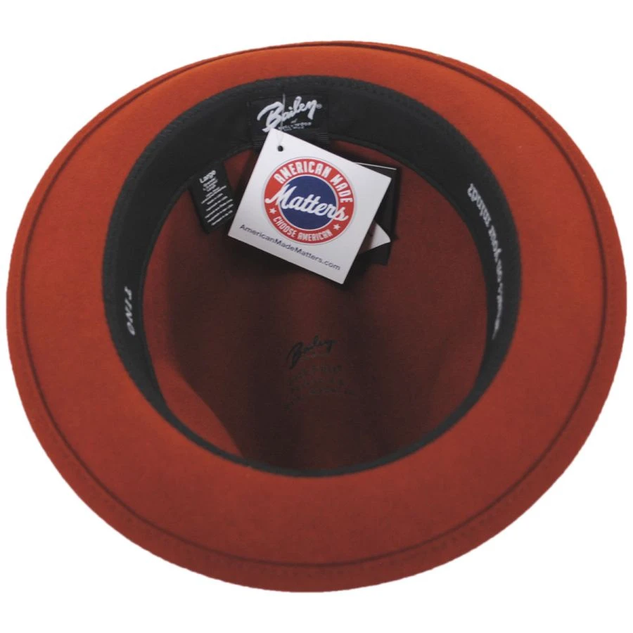 Bailey Tino Wool LiteFelt Trilby Fedora Hat - Rust 5 Bailey Tino Wool LiteFelt Trilby Fedora Hat - Rust - Image 3