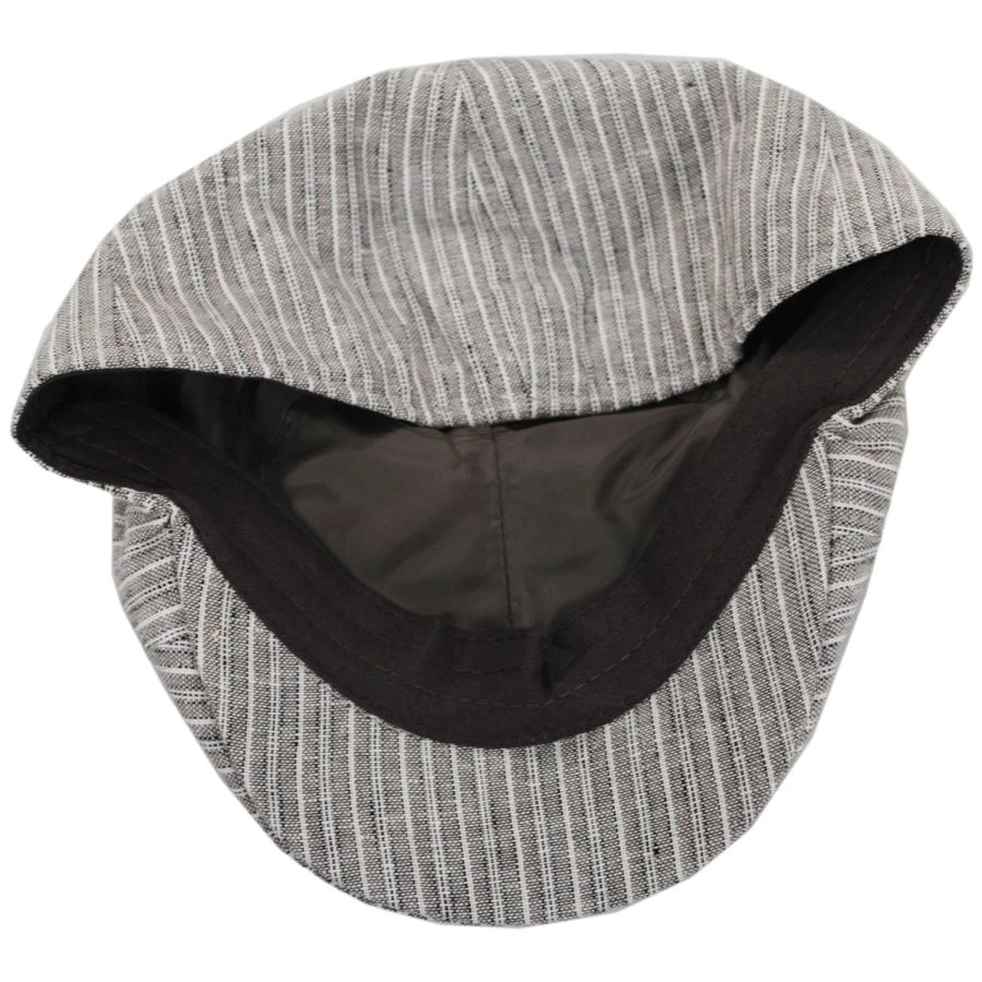 BIGALLI Striped Linen And Cotton Duckbill Ivy Cap - Brown 5 BIGALLI Striped Linen And Cotton Duckbill Ivy Cap - Brown - Image 3