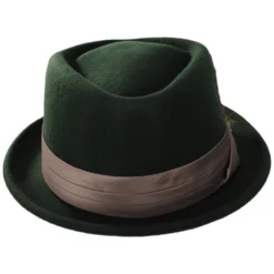 Brixton Hats Stout Wool Felt Diamond Crown Fedora Hat - Moss